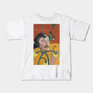 Self-Portrait with Halo and Snake by Paul Gauguin Kids T-Shirt